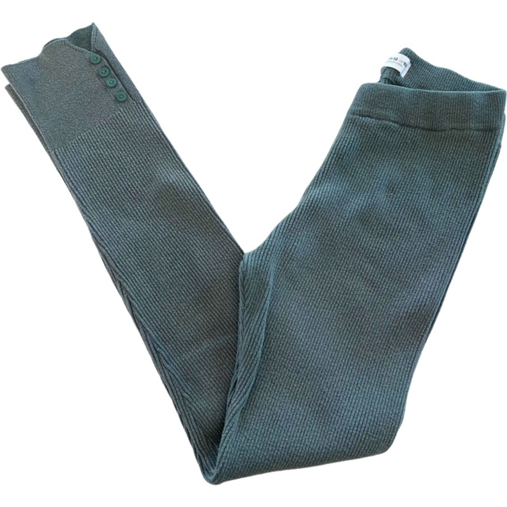 Zara girls ribbed leggings. Green. 11-12